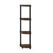 Pemberly Row 4-Tier Corner Display Rack Multipurpose in Amber Pine/Black