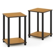 Pemberly Row Turn-N-Tube End Table Corner Shelves in Set of 2