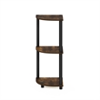 Pemberly Row 3-Tier Corner Display Rack Multipurpose in Amber Pine/Black