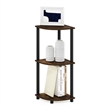 Pemberly Row 3-Tier Corner Display Rack Multipurpose in Amber Pine/Black