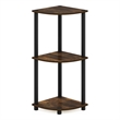Pemberly Row 3-Tier Corner Display Rack Multipurpose in Amber Pine/Black