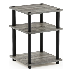 Pemberly Row Turn-N-Tube Easy Assembly Multipurpose Shelf in French Oak/Black