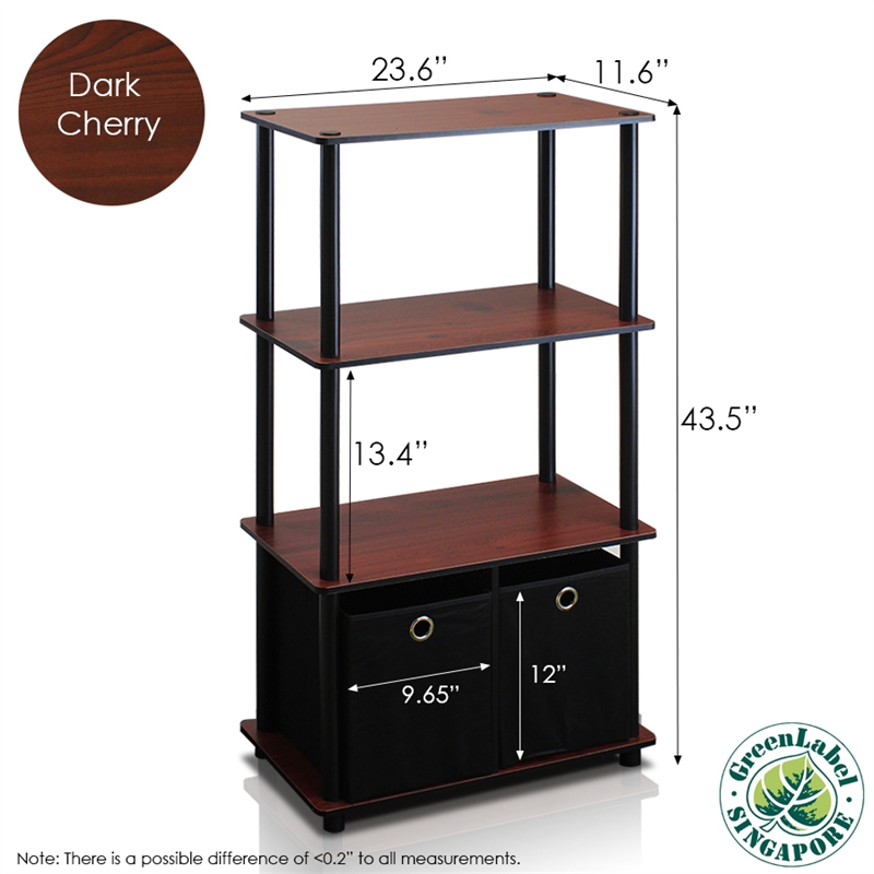 Pemberly Row 4-Tier Storage Rack Shelving Unit w/Bins in Set of 2