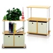 Pemberly Row Contemporary 3-Tier 2-Bins Multipurpose Shelf in Set of Two