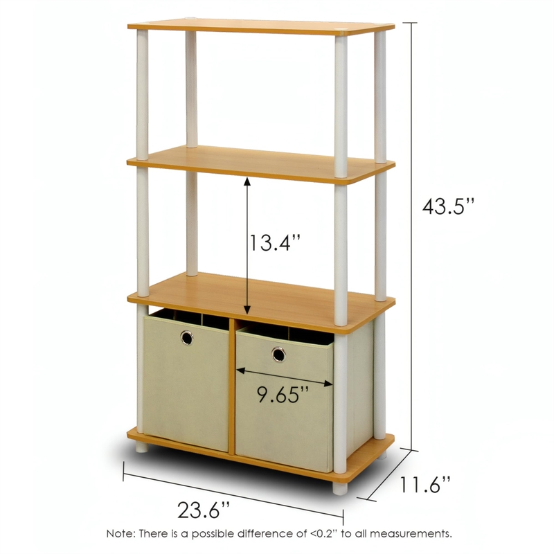 Pemberly Row 4-Tier Storage Rack Shelving Unit w/Bins in Set of 2