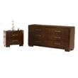 Pemberly Row Set of 2 Wood 2-Drawer Nightstand & 6-Drawer Dresser in Cappuccino