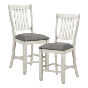 Pemberly Row Counter Height Dining Chair in Antique White (Set of 2)