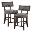 Pemberly Row Counter Height Dining Chair in Gray fabric (Set of 2)
