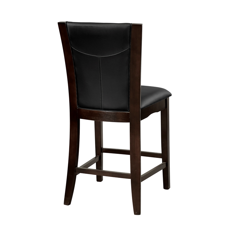 Pemberly Row Counter Height Dining Chair in Dark Brown Faux Leather (Set of 2)