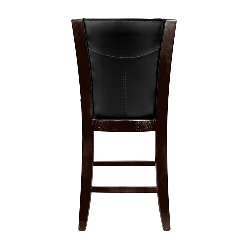 Pemberly Row Counter Height Dining Chair in Dark Brown Faux Leather (Set of 2)