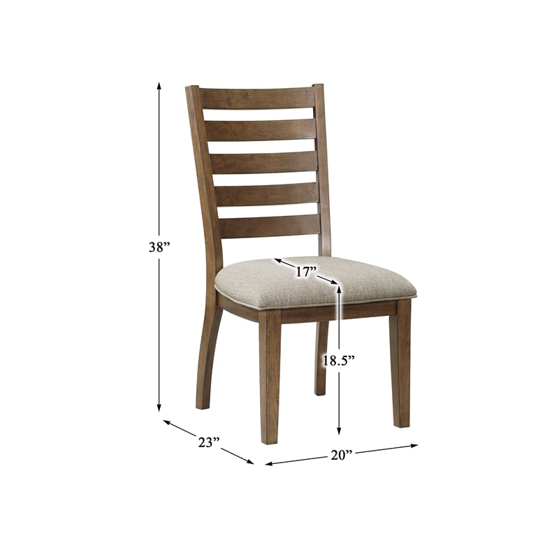 Pemberly Row Asian Hardwood Dining Room Side Chair in Cherry (Set of 2)