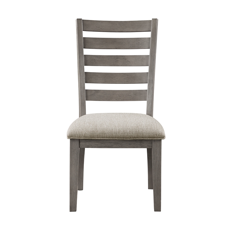 Pemberly Row Asian Hardwood Dining Room Side Chair in Gray (Set of 2)
