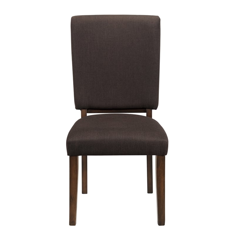 Pemberly Row Asian Hardwood Dining Room Chair in Walnut (Set of 2)