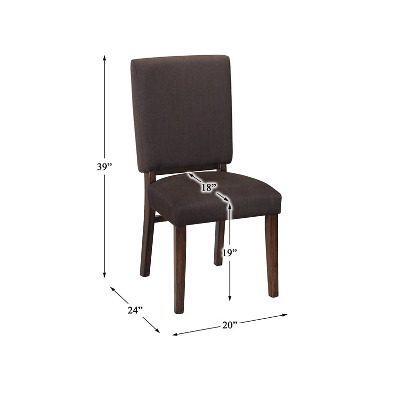 Pemberly Row Asian Hardwood Dining Room Chair in Walnut (Set of 2)