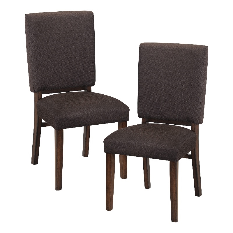 Pemberly Row Asian Hardwood Dining Room Chair in Walnut (Set of 2)