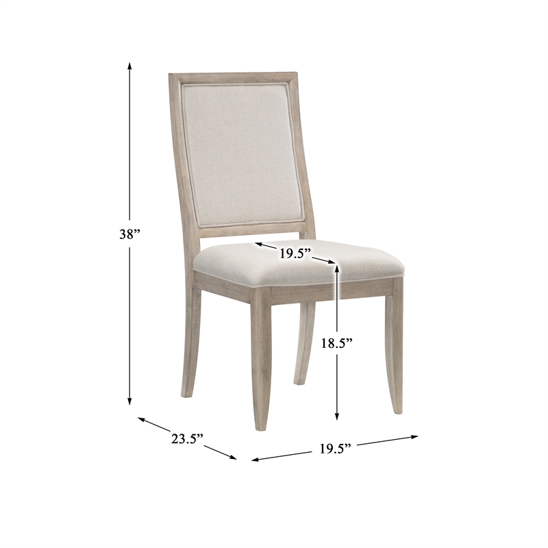 Pemberly Row Contemporary Wood Dining Room Side Chair in Gray (Set of 2)