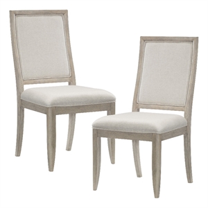 Pemberly Row Contemporary Wood Dining Room Side Chair in Gray (Set of 2)