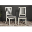 Pemberly Row Pine Wood Dining Room Side Chair in Antique White (Set of 2)