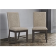 Pemberly Row Traditional Dining Room Side Chair in Wire Brushed Brown (Set of 2)