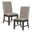 Pemberly Row Traditional Dining Room Side Chair in Wire Brushed Brown (Set of 2)