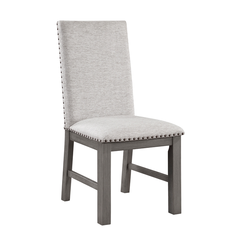 Pemberly Row Traditional Wood Dining Room Side Chair in Gray (Set of 2)
