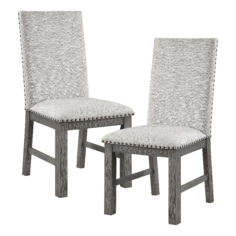 Pemberly Row Traditional Wood Dining Room Side Chair in Gray (Set of 2)