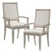 Pemberly Row Contemporary Wood Dining Room Arm Chair in Gray (Set of 2)