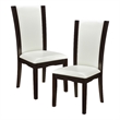 Pemberly Row Wood and Faux Leather Dining Room Side Chair in Espresso (Set of 2)