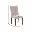 Pemberly Row Wood and Fabric Dining Room Chairs in Brown (Set of 2)