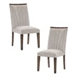 Pemberly Row Wood and Fabric Dining Room Chairs in Brown (Set of 2)
