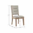 Pemberly Row Wood and Fabric Dining Room Side Chair in Beige (Set of 2)