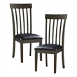 Pemberly Row Faux Leather Dining Room Side Chair in Black (Set of 2)
