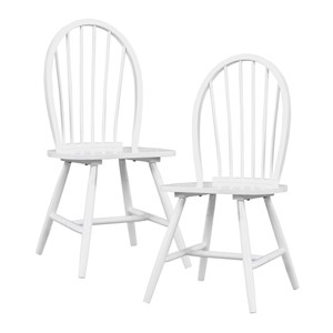 Pemberly Row Wood Dining Room Side Chair - Set of 2 in White