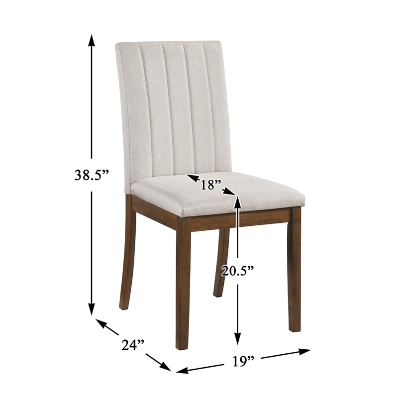 Pemberly Row Textured Dining Room Side Chair - Set of 2 in Beige