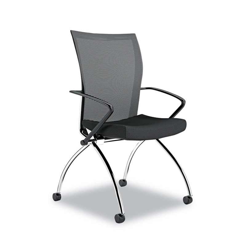 Pemberly Row Contemporary High-Back Guest Chair in Black (Set of 2)