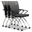 Pemberly Row Contemporary High-Back Guest Chair in Black (Set of 2)