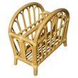 Pemberly Row Traditional Wicker/Rattan Curve Magazine Rack in Natural