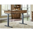 Pemberly Row Wood Electronic Sit Stand Desk Standing Desk in Brown