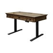 Pemberly Row Wood Electronic Sit Stand Desk Standing Desk in Brown