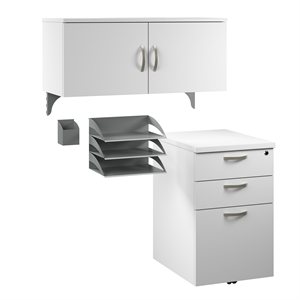 Pemberly Row Cubicle Storage Set in Pure White - Engineered Wood