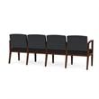 Pemberly Row Reception 4 Seat Tandem Seating in Dark Gray and Black