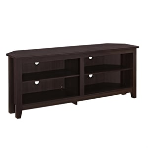 Pemberly Row 58&quot Transitional MDF Corner TV Stand - Espresso