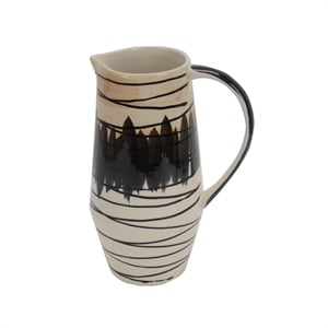 Pemberly Row Contemporary 10.5&quot Ceramic Vase in White/Gray/Black