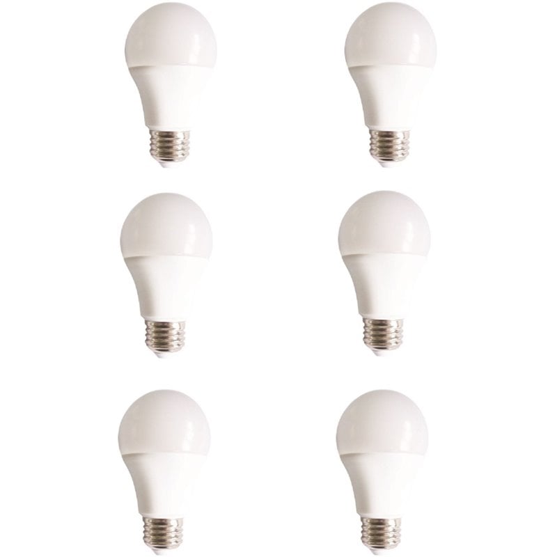 Pemberly Row 9W 5000K LED A19 Light Bulb in Frosted White (Set of 6)