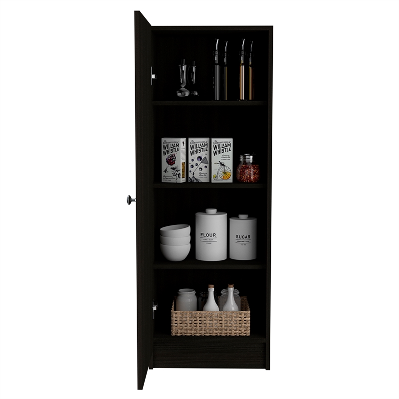 Pemberly Row Modern / Contemporary Engineered Wood Pantry in Black