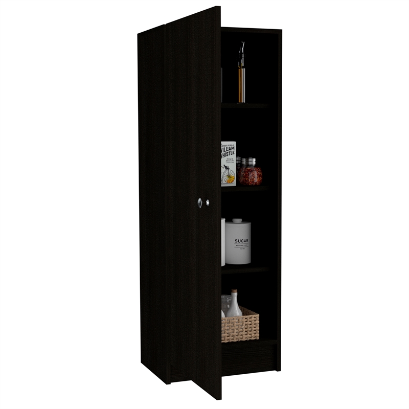 Pemberly Row Modern / Contemporary Engineered Wood Pantry in Black