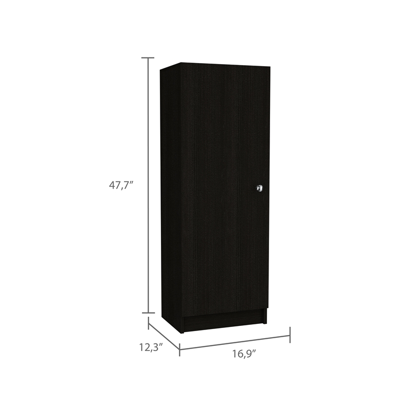 Pemberly Row Modern / Contemporary Engineered Wood Pantry in Black