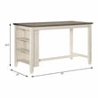 Pemberly Row Contemporary Wood Counter Height Dining Table in Antique White