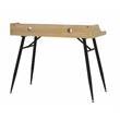 Pemberly Row Wood Writing Desk with Storage Hutch in Black/Ash