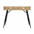 Pemberly Row Wood Writing Desk with Storage Hutch in Black/Ash